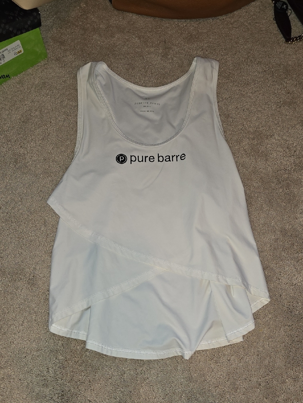 Pure Barre White Hi-Lo Workout Tank